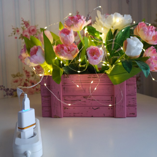 Гирлянда Роса 10 м, 100 LED, USB, теплое белое свечение NEON-NIGHT Гирлянда Роса 10 м, 100 LED, USB, теплое белое свечение NEON-NIGHT