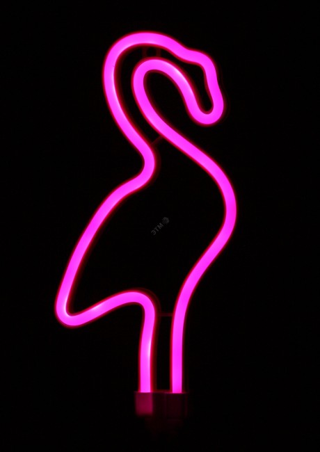 Садовый неоновый светильник Фламинго на солнечной батарее ERASF012-30 ЭРА