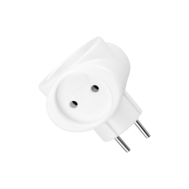 Тройник электрический 220 В 6 А белый REXANT