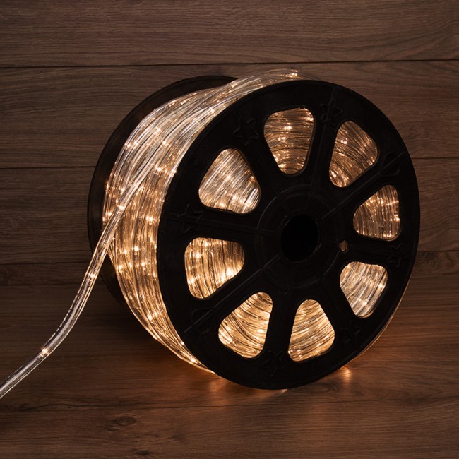 Дюралайт LED, свечение с динамикой (3W) - ТЕПЛЫЙ БЕЛЫЙ, 24 LED/м, бухта 100м