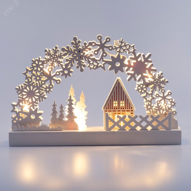 Светильник декоративный новогодний Зима, с подсветкой, 32*20 см, 2АА, IP20