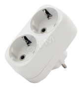 Тройник на 2 гнезда с заземлением 16А Тройник на 2 гнезда с заземлением 16А