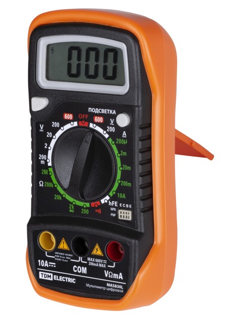 Мультиметр цифровой ударо- пыле- защищенный серия "МастерЭлектрик" MAS830L  TDM Мультиметр цифровой ударо- пыле- защищенный серия "МастерЭлектрик" MAS830L  TDM