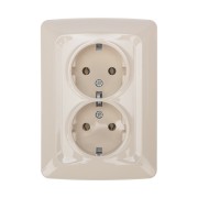 DEA Розетка 2-ая керамика с/з с/у 16А Беж KRANZ 