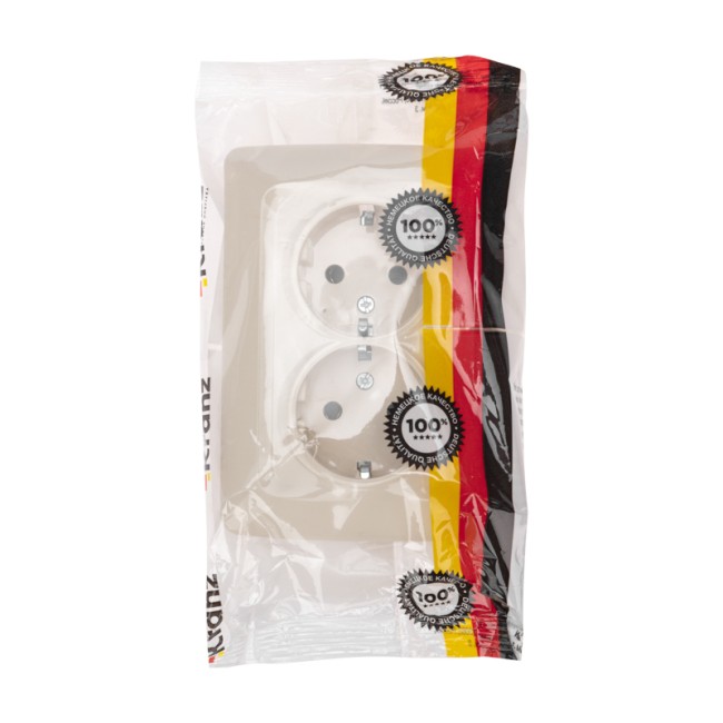 DEA Розетка 2-ая керамика с/з с/у 16А Беж KRANZ 