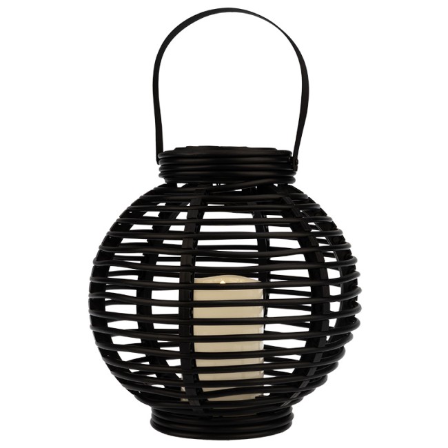 Декоративный фонарь на солнечной батарее 20х20х22 см, черный плетеный корпус, теплый белый цвет свечения NEON-NIGHT Декоративный фонарь на солнечной батарее 20х20х22 см, черный плетеный корпус, теплый белый цвет свечения NEON-NIGHT