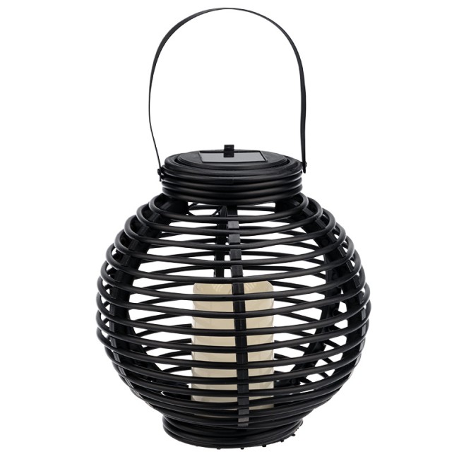 Декоративный фонарь на солнечной батарее 20х20х22 см, черный плетеный корпус, теплый белый цвет свечения NEON-NIGHT Декоративный фонарь на солнечной батарее 20х20х22 см, черный плетеный корпус, теплый белый цвет свечения NEON-NIGHT