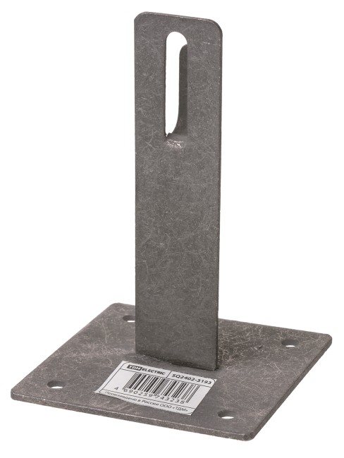 Держатель для плос.кровли для прута Ø6-10 мм, стал. крюк, осн. 100х100 мм, в. 100 мм, гор. цинк. TDM Держатель для плос.кровли для прута Ø6-10 мм, стал. крюк, осн. 100х100 мм, в. 100 мм, гор. цинк. TDM