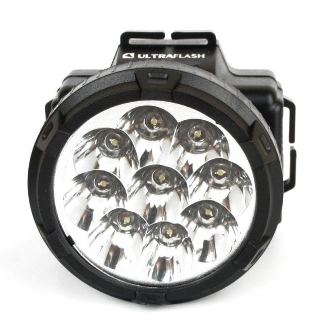 Фонарь аккумуляторный налобный LED5363 9LED 2 режима 220В пластик. черн. (бокс) Ultraflash 11257 Фонарь аккумуляторный налобный LED5363 9LED 2 режима 220В пластик. черн. (бокс) Ultraflash 11257