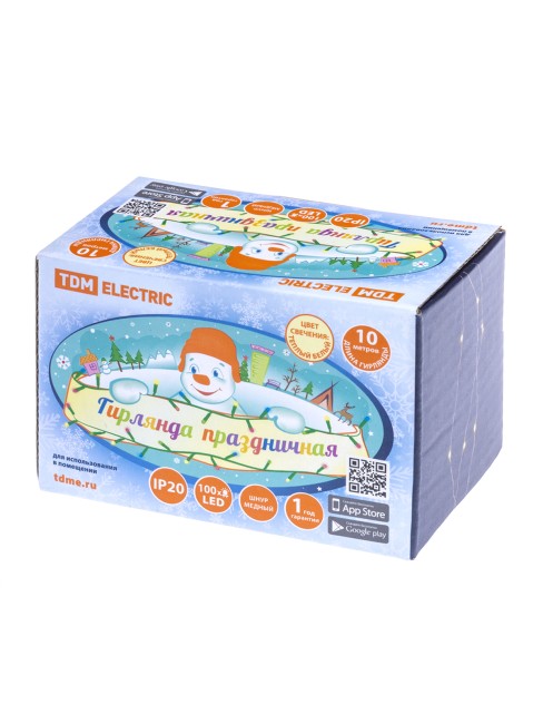 Гирлянда светодиодная "Роса100" 100LED, 10м, 3000К, 250 В, TDM Гирлянда светодиодная "Роса100" 100LED, 10м, 3000К, 250 В, TDM