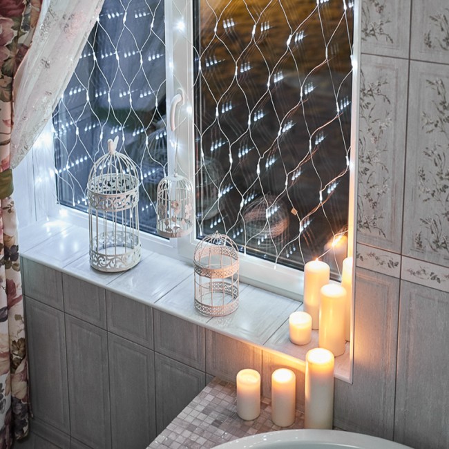 Гирлянда Сеть 1,5х1,5м, прозрачный ПВХ, 150 LED Белые Гирлянда Сеть 1,5х1,5м, прозрачный ПВХ, 150 LED Белые