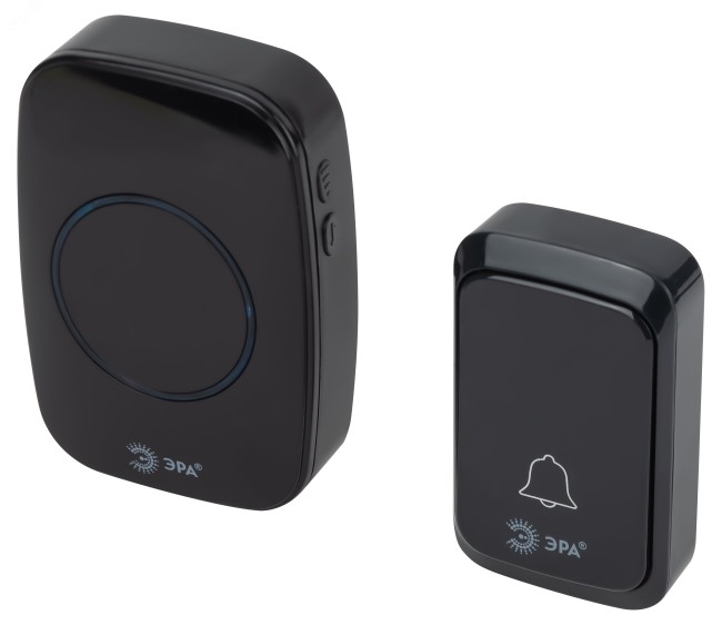 Звонок дверной C88 беспроводной, от сети, черный, 36 мелодий ЭРА