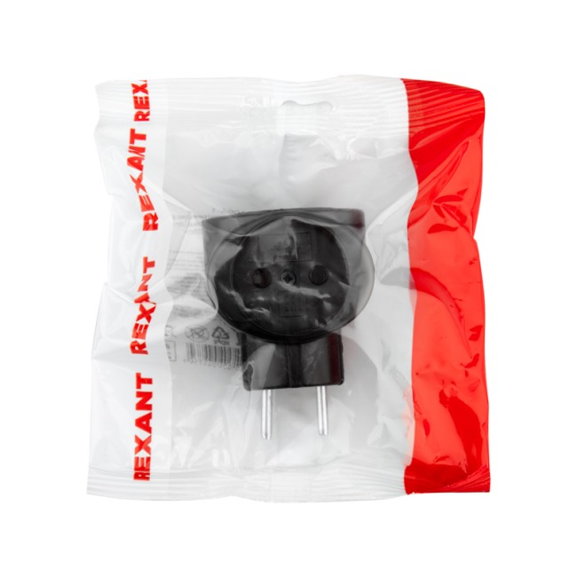 Тройник электрический 220 В 6 А черный REXANT