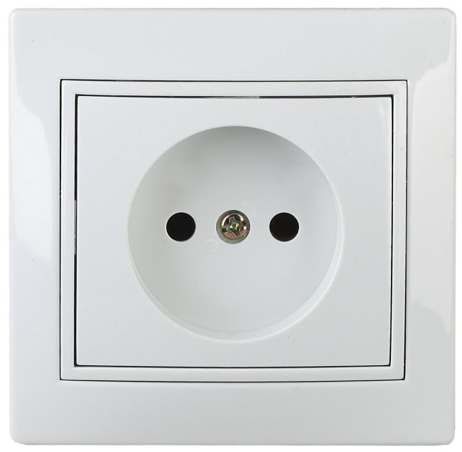 Розетка 2P, 16А-250В, СУ, Plano, белый, 1-201-01