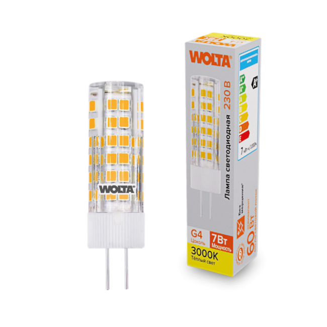 Светодиодная лампа WOLTA WSTD-JC-220V7W3KG4-C 7Вт 3000K G4