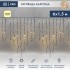 Гирлянда светодиодная Бахрома (Айсикл), 6,0х1,5м, 480 LED ТЕПЛЫЙ БЕЛЫЙ, черный КАУЧУК 3,3мм, IP67, постоянное свечение, 230В NEON-NIGHT (шнур питания в комплекте)