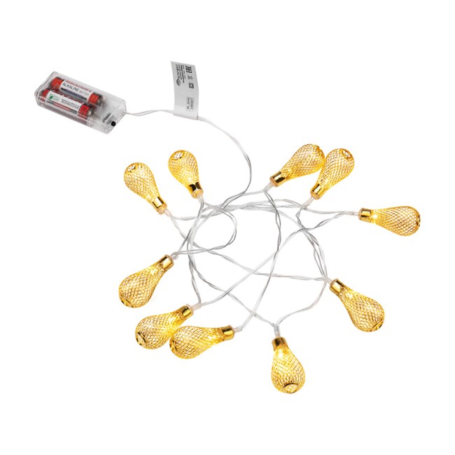 Гирлянда светодиодная Восточные фонарики 10 LED ЖЕЛТЫЕ 1,5 метра, прозрачный ПВХ, питание 2xАА Гирлянда светодиодная Восточные фонарики 10 LED ЖЕЛТЫЕ 1,5 метра, прозрачный ПВХ, питание 2xАА