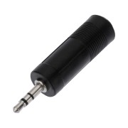 Переходник 3,5мм стерео штекер - 6,3мм стерео гнездо, пластик REXANT