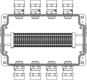 Коробка клеммная взрывозащищенная из алюминия. 1Ex e IIC Т5 Gb/Ex tb IIIB T95C Db IP66 .Клеммы 4мм2-30шт. А,С: ввод D5,5-13мм под небронированный кабель Ni-8шт. В, D: заглушка М20x1,5 Ni-4шт. Коробка клеммная взрывозащищенная из алюминия. 1Ex e IIC Т5 Gb/Ex tb IIIB T95C Db IP66 .Клеммы 4мм2-30шт. А,С: ввод D5,5-13мм под небронированный кабель Ni-8шт. В, D: заглушка М20x1,5 Ni-4шт.