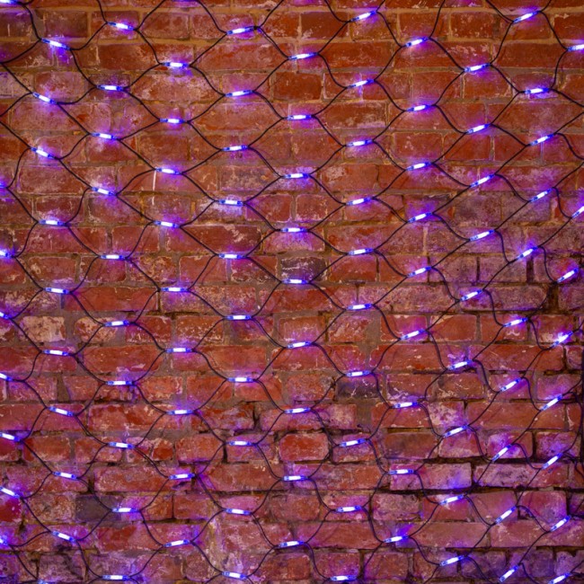 Гирлянда Сеть 2x4м, черный КАУЧУК, 560 LED Белые/Синие (шнур питания в комплекте)