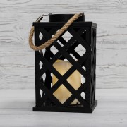 Декоративный фонарь на солнечной батарее 14х14х24 см, черный плетеный корпус, теплый белый цвет свечения NEON-NIGHT Декоративный фонарь на солнечной батарее 14х14х24 см, черный плетеный корпус, теплый белый цвет свечения NEON-NIGHT