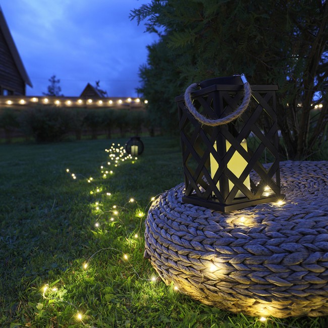 Декоративный фонарь на солнечной батарее 14х14х24 см, черный плетеный корпус, теплый белый цвет свечения NEON-NIGHT Декоративный фонарь на солнечной батарее 14х14х24 см, черный плетеный корпус, теплый белый цвет свечения NEON-NIGHT