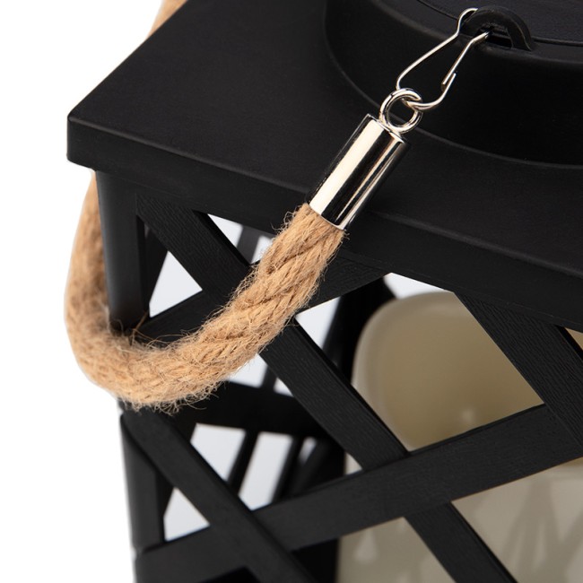 Декоративный фонарь на солнечной батарее 14х14х24 см, черный плетеный корпус, теплый белый цвет свечения NEON-NIGHT Декоративный фонарь на солнечной батарее 14х14х24 см, черный плетеный корпус, теплый белый цвет свечения NEON-NIGHT