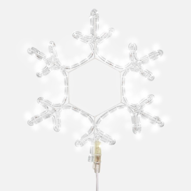 Фигура Снежинка цвет белый, размер 45x38 см NEON-NIGHT Фигура Снежинка цвет белый, размер 45x38 см NEON-NIGHT