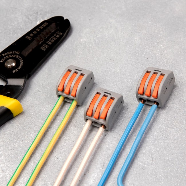 Универсальная клемма СМК 222-413, 3-проводная серая 0,08-2,5/4 мм² (50 шт/уп) REXANT