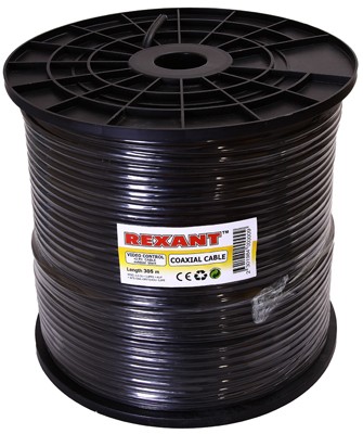 Кабель ККСВ-П+2х0,5 мм, 305 м, черный, REXANT Кабель ККСВ-П+2х0,5 мм, 305 м, черный, REXANT