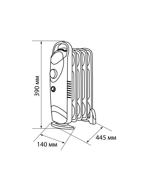 Масляный обогреватель МИНИ-11, 1200 Вт, 11 секций, термостат, TDM Масляный обогреватель МИНИ-11, 1200 Вт, 11 секций, термостат, TDM