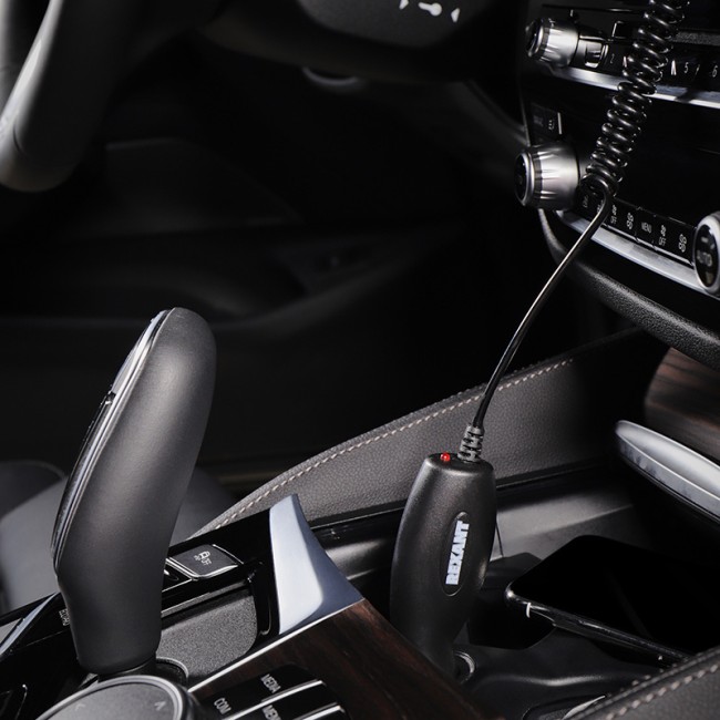 Автозарядка в прикуриватель для SAMSUNG G600/D880 (АЗУ) (5 V, 700 mA) шнур спираль 1.2 м черная REXANT