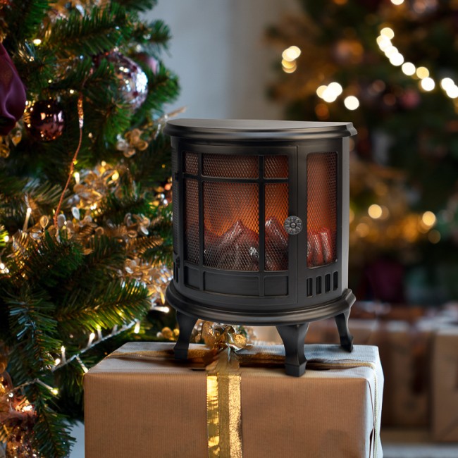 Светодиодный камин Винтаж мини с эффектом живого огня 24.8х12.7х30 см, батарейки 3хС (не в комплекте), с USB, черный Светодиодный камин Винтаж мини с эффектом живого огня 24.8х12.7х30 см, батарейки 3хС (не в комплекте), с USB, черный