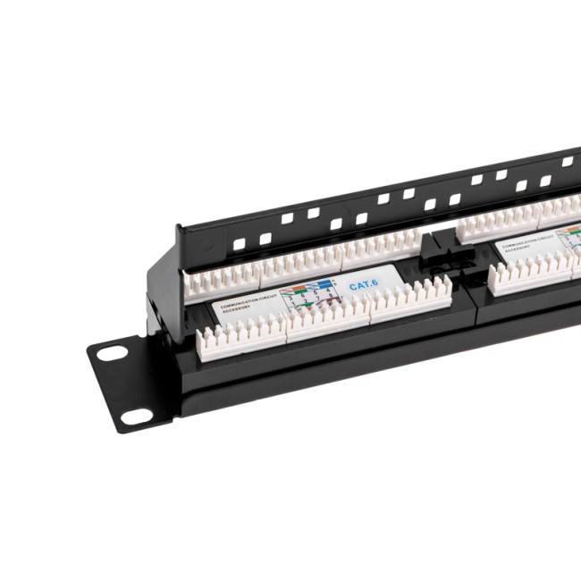 Панель коммутационная с кабельным органайзером 19", 1U, 24 порта, RJ-45, CAT 6, UTP REXANT PRO Панель коммутационная с кабельным органайзером 19", 1U, 24 порта, RJ-45, CAT 6, UTP REXANT PRO