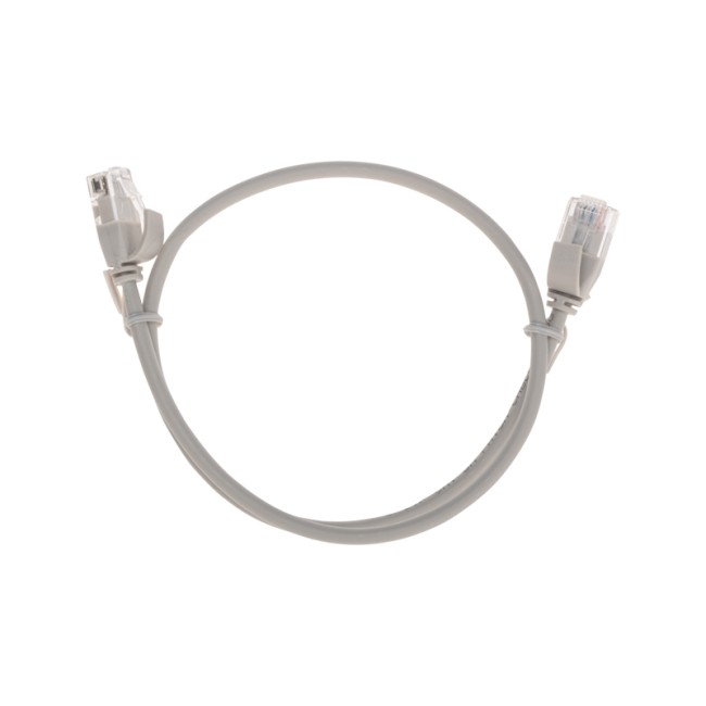 Патч-корд U/UTP CAT 6A (10G), RJ45-RJ45, 28AWG, LSZH, серый, 0.5м REXANT