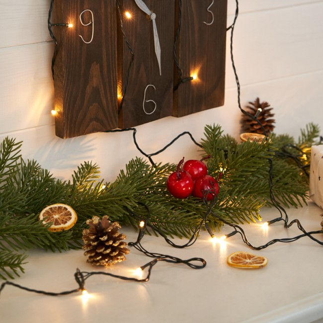 Гирлянда Твинкл Лайт 4 м, темно-зеленый ПВХ, 25 LED, цвет ТЕПЛЫЙ БЕЛЫЙ Гирлянда Твинкл Лайт 4 м, темно-зеленый ПВХ, 25 LED, цвет ТЕПЛЫЙ БЕЛЫЙ