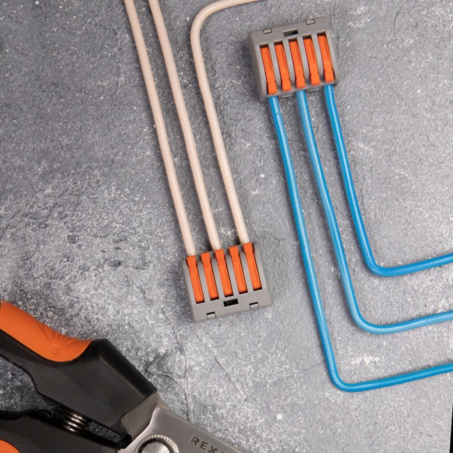 Универсальная клемма СМК 222-415, 5-проводная серая 0,08-2,5/4 мм² (40 шт/уп) REXANT