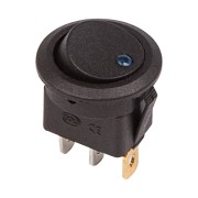 Выключатель клавишный круглый 12V 20А (3с) ON-OFF черный с синей подсветкой (RWB-215, MIRS-101Е-8С/D) REXANT Выключатель клавишный круглый 12V 20А (3с) ON-OFF черный с синей подсветкой (RWB-215, MIRS-101Е-8С/D) REXANT