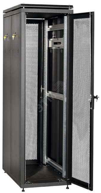 Шкаф сетевой 19дюйм LINEA N 42U 600х1000 мм перфные двери черный