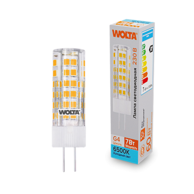 Светодиодная лампа WOLTA WSTD-JC-220V7W6KG4-C 7Вт 6500K G4