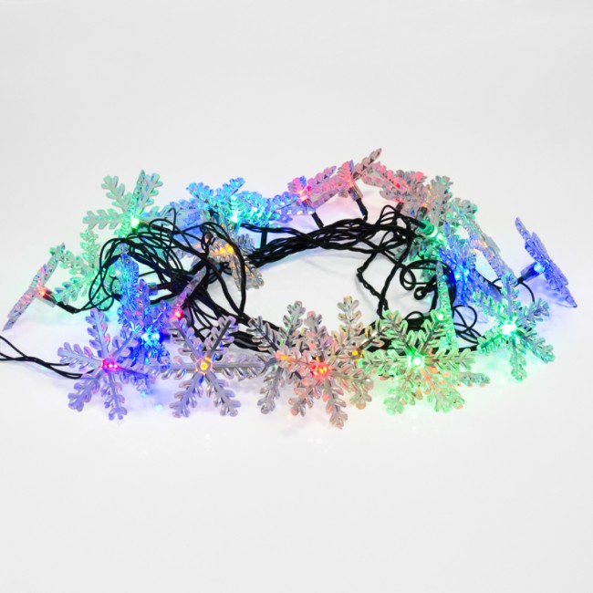 Гирлянда светодиодная Снежинки 30 LED МУЛЬТИКОЛОР 4,4 метра с контроллером Гирлянда светодиодная Снежинки 30 LED МУЛЬТИКОЛОР 4,4 метра с контроллером