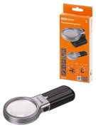 Лупа ручная круглая, d 60 мм, 3-х крат. увел., рукоятка-трансформер, LED подсветка, 2хАА, TDM Лупа ручная круглая, d 60 мм, 3-х крат. увел., рукоятка-трансформер, LED подсветка, 2хАА, TDM
