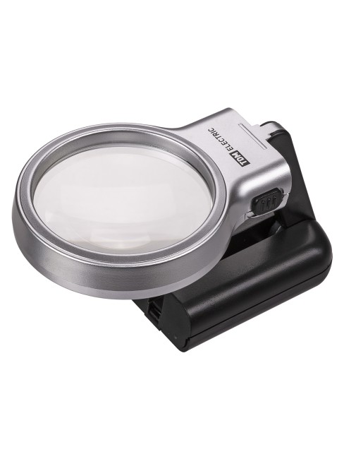 Лупа ручная круглая, d 60 мм, 3-х крат. увел., рукоятка-трансформер, LED подсветка, 2хАА, TDM Лупа ручная круглая, d 60 мм, 3-х крат. увел., рукоятка-трансформер, LED подсветка, 2хАА, TDM