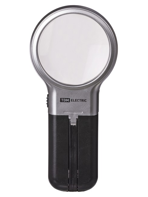 Лупа ручная круглая, d 60 мм, 3-х крат. увел., рукоятка-трансформер, LED подсветка, 2хАА, TDM Лупа ручная круглая, d 60 мм, 3-х крат. увел., рукоятка-трансформер, LED подсветка, 2хАА, TDM