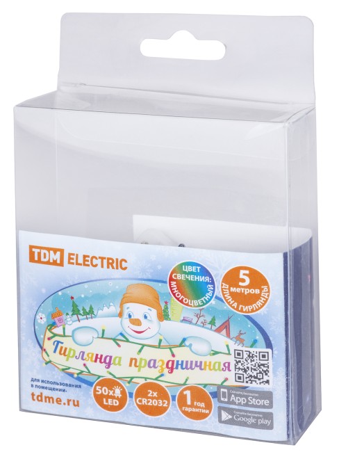 Гирлянда светодиодная "Роса50" 50LED, 5м, многоцветная, 2хCR2032 , TDM Гирлянда светодиодная "Роса50" 50LED, 5м, многоцветная, 2хCR2032 , TDM