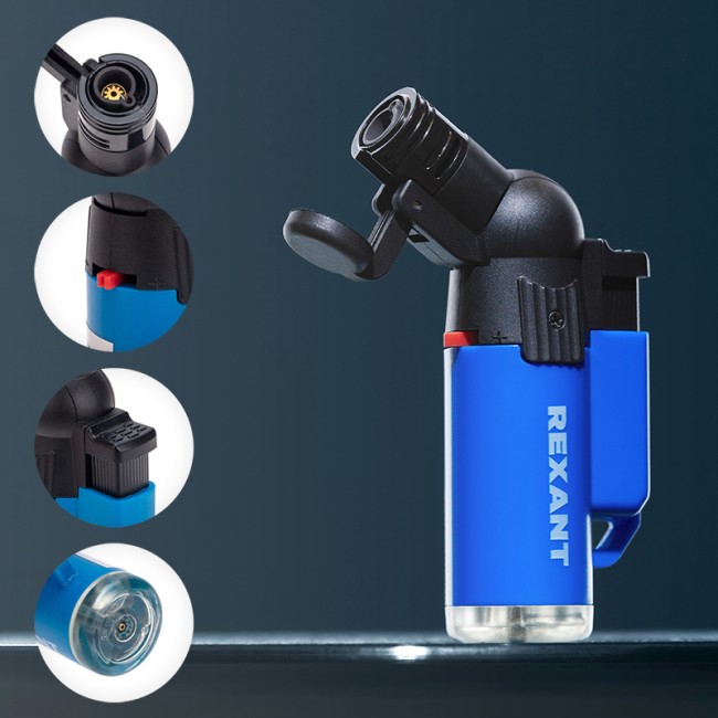 Турбо горелка GT-10, заправляемая, синяя REXANT Турбо горелка GT-10, заправляемая, синяя REXANT