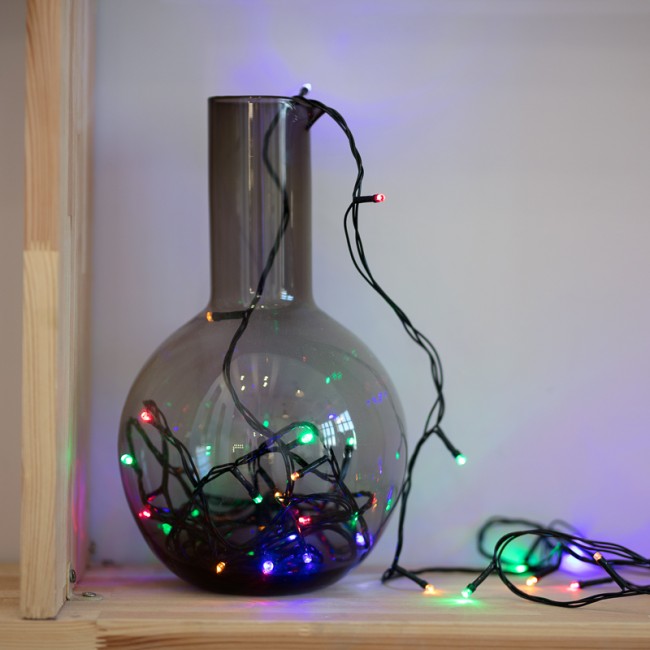 Гирлянда Твинкл Лайт 4 м, темно-зеленый ПВХ, 25 LED, цвет мультиколор Гирлянда Твинкл Лайт 4 м, темно-зеленый ПВХ, 25 LED, цвет мультиколор