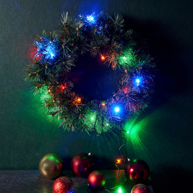 Гирлянда Твинкл Лайт 4 м, темно-зеленый ПВХ, 25 LED, цвет мультиколор Гирлянда Твинкл Лайт 4 м, темно-зеленый ПВХ, 25 LED, цвет мультиколор