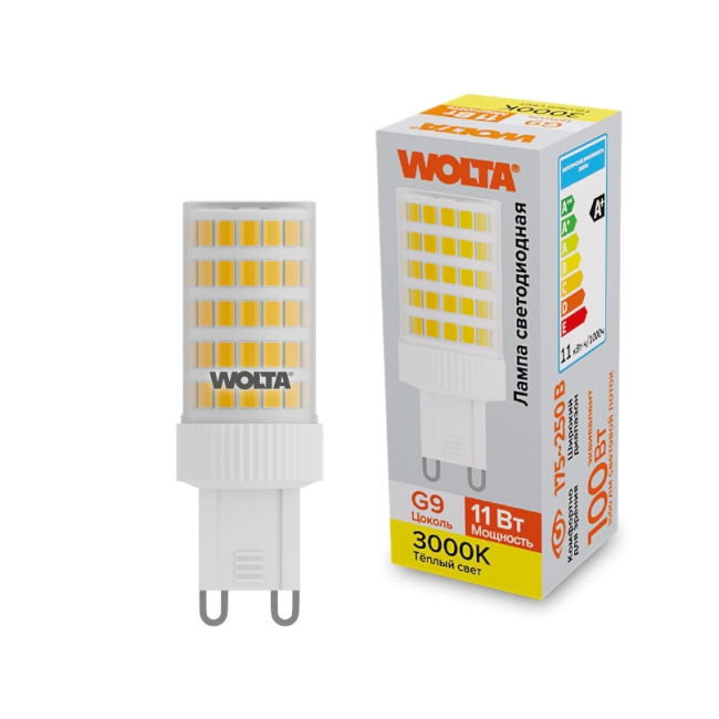 Светодиодная лампа WOLTA WSTD-JCD-11W3KG9-C 11Вт 3000K G9