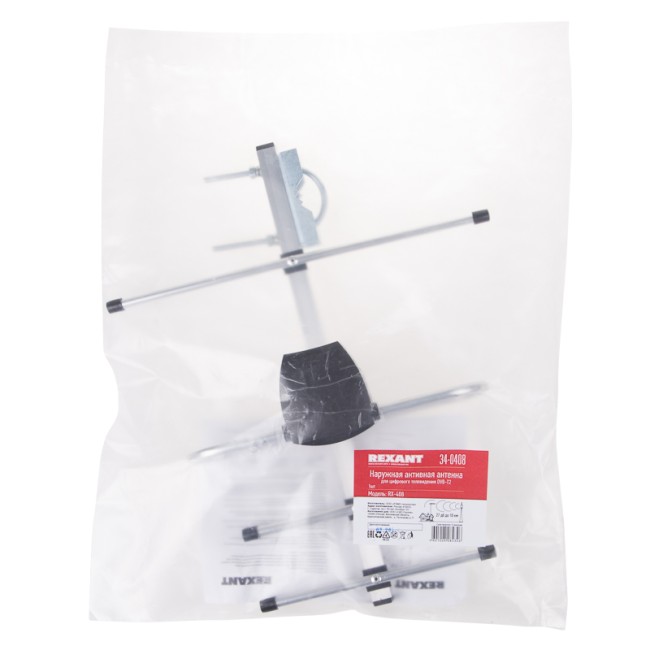 ТВ антенна наружная «Активная» для цифрового ТВ DVB-T2, RX-408 REXANT ТВ антенна наружная «Активная» для цифрового ТВ DVB-T2, RX-408 REXANT